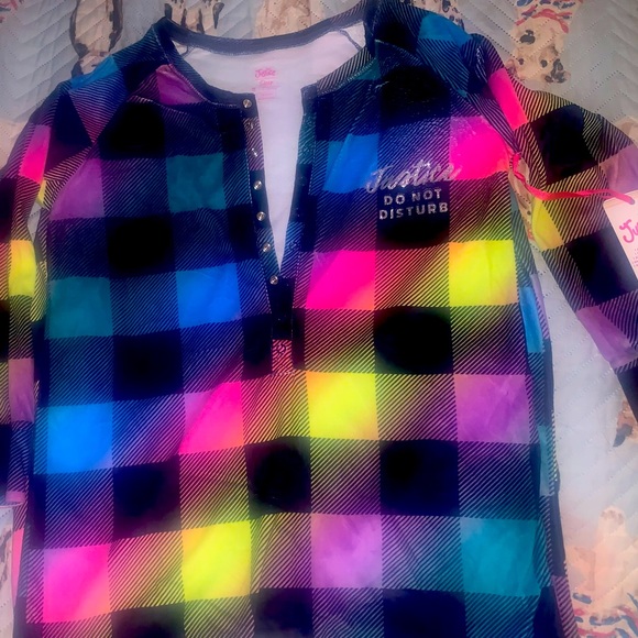 Justice Onesie Plaid Cozy Size 14 , warm and perfect for any time of year - Picture 14 of 15